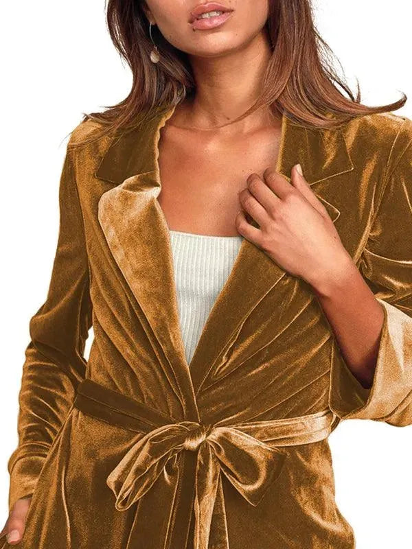 Drune | Samt Lange Blazer Damen Mantel