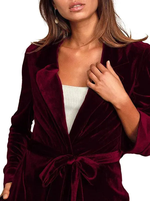 Drune | Samt Lange Blazer Damen Mantel