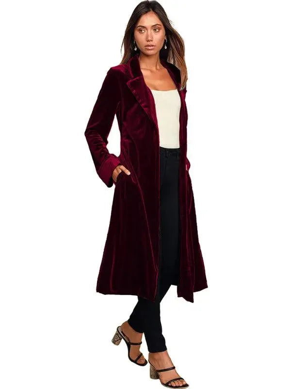 Drune | Samt Lange Blazer Damen Mantel