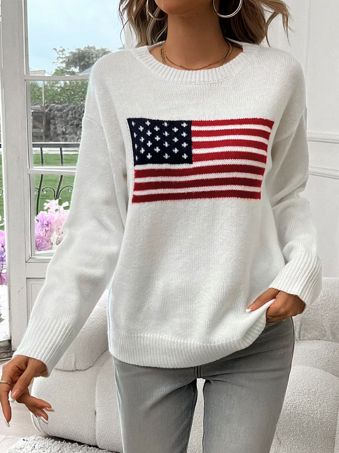 Drune | Baumwollstrickpullover Mit Rundhalsausschnitt