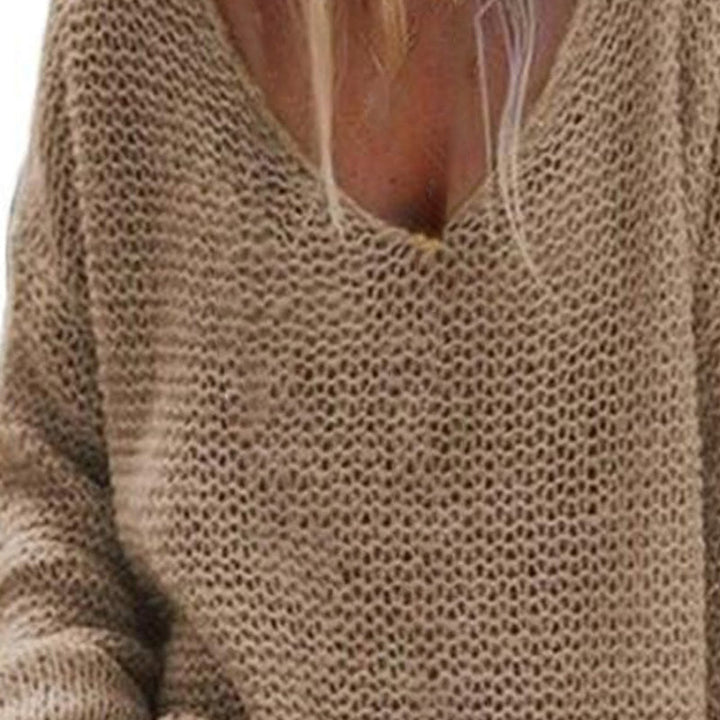 Drune | Strickpullover - Oversized Lockere Passform - Weicher V-Ausschnitt - Langärmlig Warm Komfort