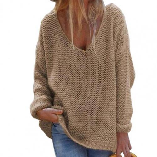 Drune | Strickpullover - Oversized Lockere Passform - Weicher V-Ausschnitt - Langärmlig Warm Komfort