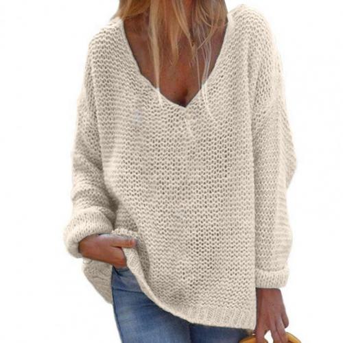 Drune | Strickpullover - Oversized Lockere Passform - Weicher V-Ausschnitt - Langärmlig Warm Komfort