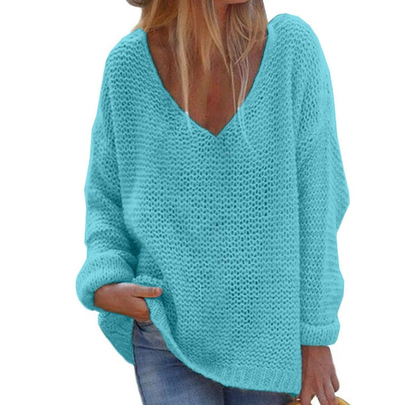 Drune | Strickpullover Übergroß Fit Tiefer V-Ausschnitt Weiches Und Warmes Strickmaterial