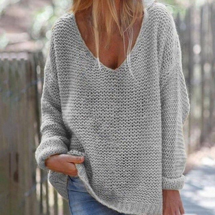 Drune | Strickpullover - Oversized Lockere Passform - Weicher V-Ausschnitt - Langärmlig Warm Komfort