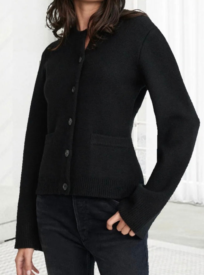 Drune | Strickjacke - Knopfverschluss - Rundhals - Lange Ärmel - Weich und Bequem