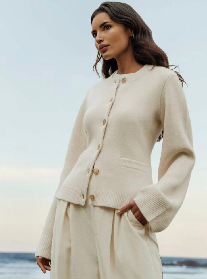 Drune | Strickjacke - Knopfverschluss - Rundhals - Lange Ärmel - Weich und Bequem