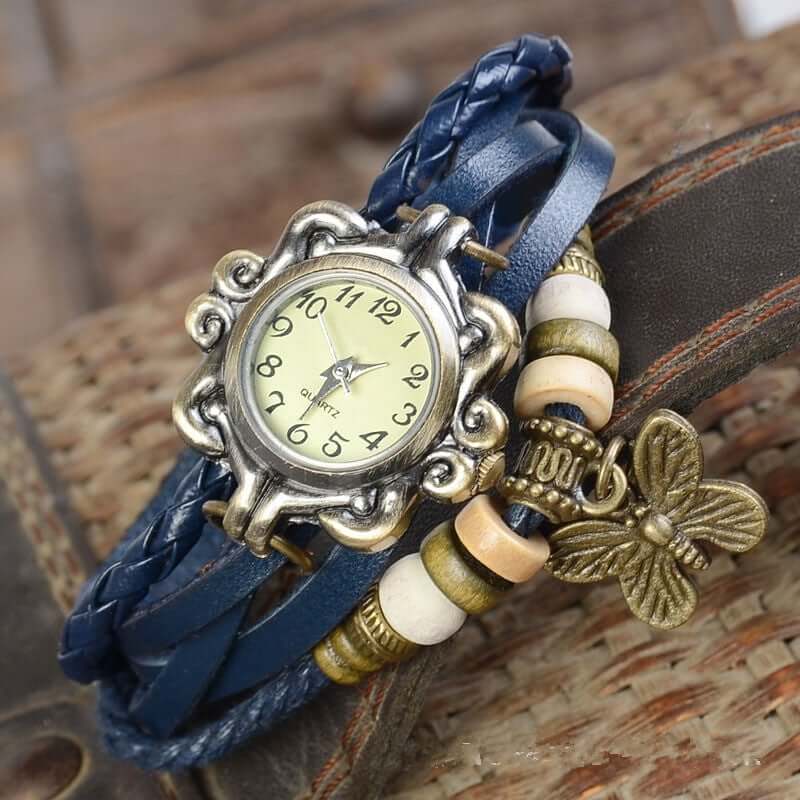 Drune – Damen-Accessoire-Uhr mit Vintage-Blumenarmband