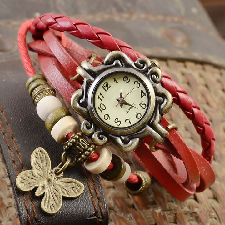 Drune – Damen-Accessoire-Uhr mit Vintage-Blumenarmband
