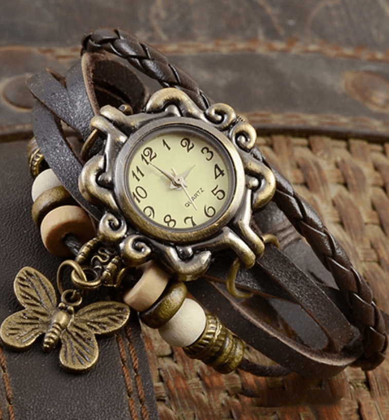 Drune – Damen-Accessoire-Uhr mit Vintage-Blumenarmband