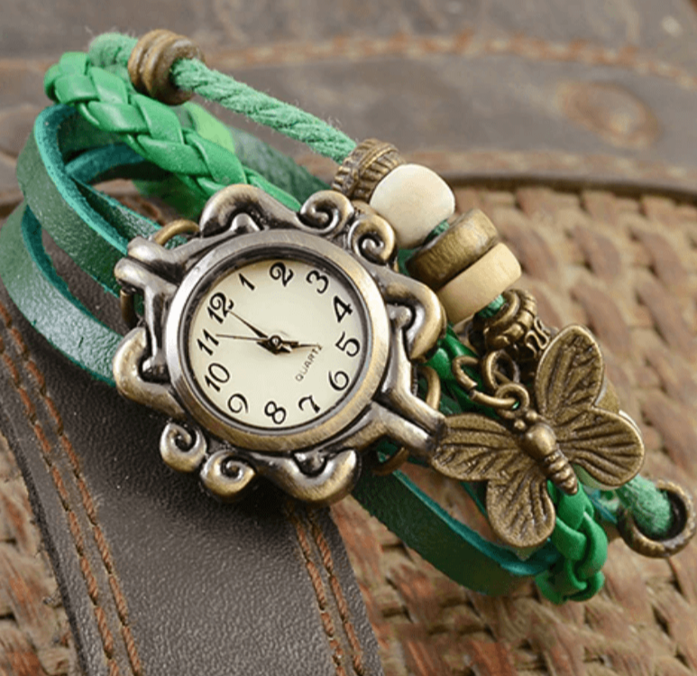 Drune – Damen-Accessoire-Uhr mit Vintage-Blumenarmband