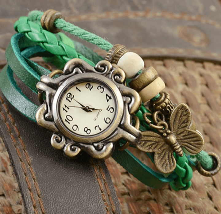 Drune – Damen-Accessoire-Uhr mit Vintage-Blumenarmband