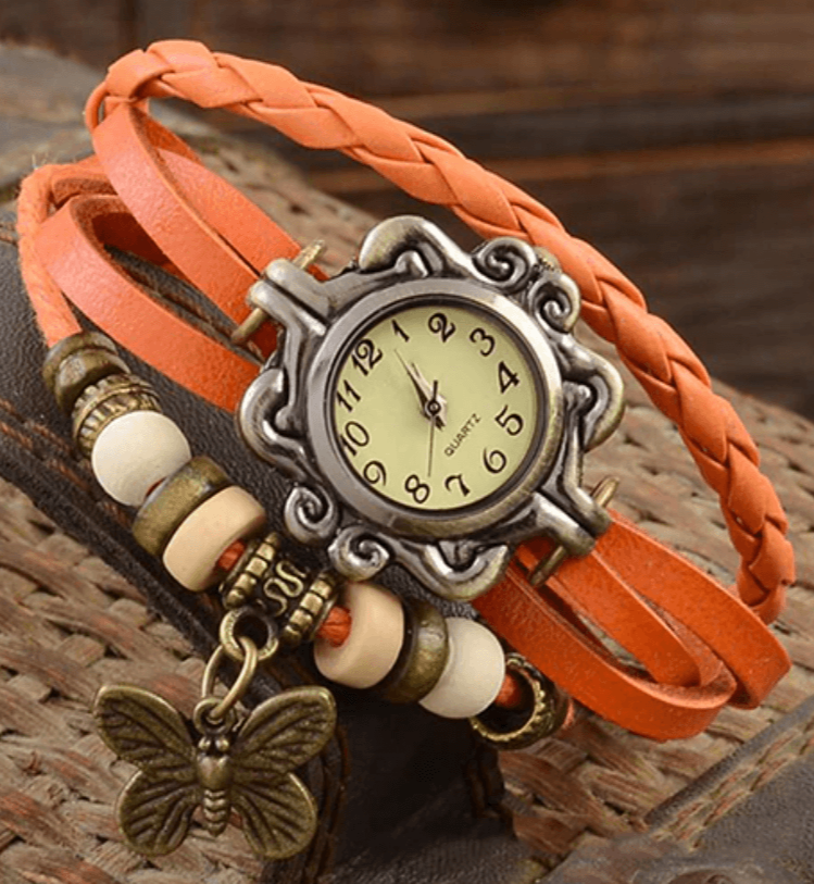Drune – Damen-Accessoire-Uhr mit Vintage-Blumenarmband