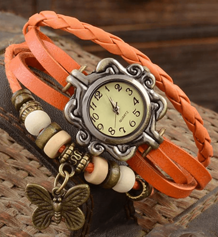 Drune – Damen-Accessoire-Uhr mit Vintage-Blumenarmband