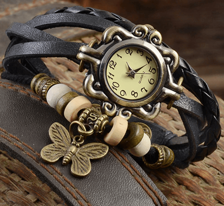 Drune – Damen-Accessoire-Uhr mit Vintage-Blumenarmband