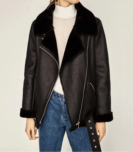 Drune Winter Chic - Eleganter Leder Wintermantel für Damen