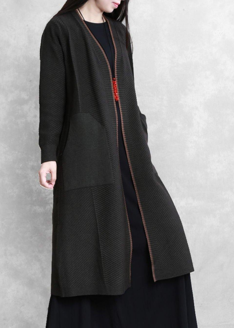 Drune | Oversize-Maxi-Mantel dumpfes Grün Taschen Mäntel