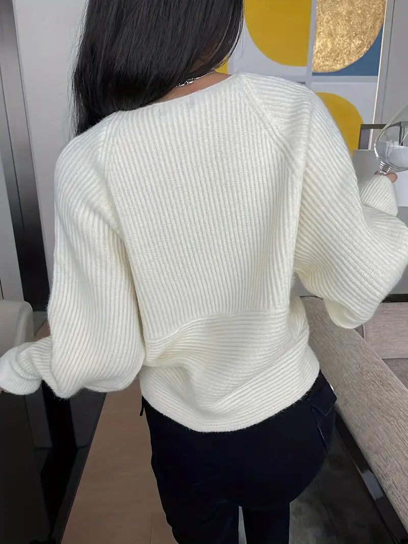 Drune | Eleganter Cross-Pullover im Stricklook