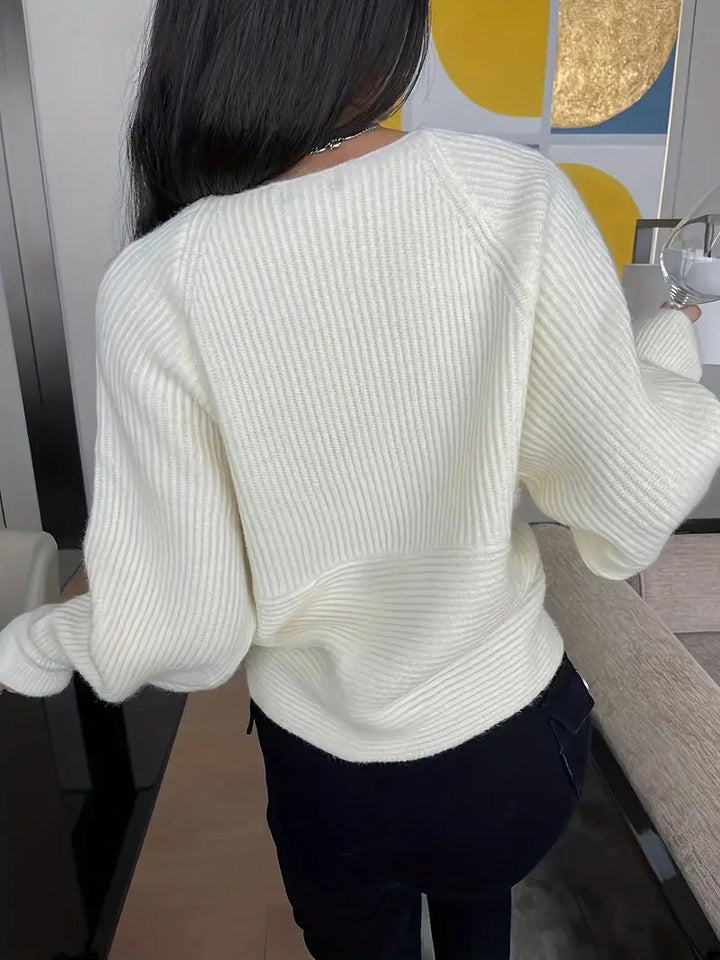 Drune | Eleganter Cross-Pullover im Stricklook