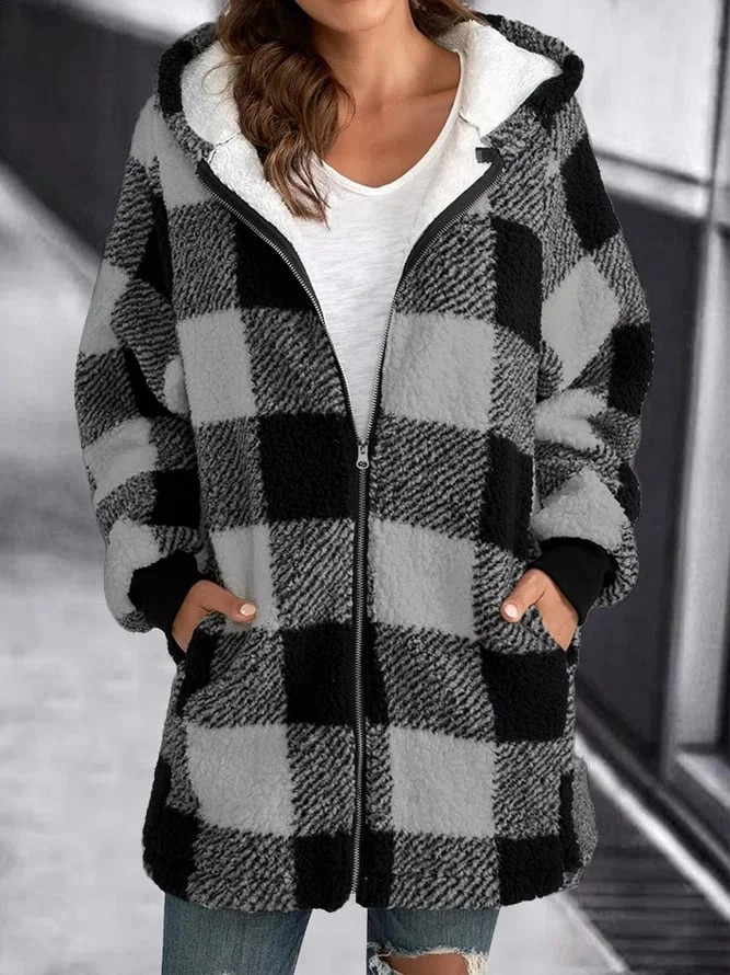 Drune | Karo-Hoodie-Jacke Für Frauen