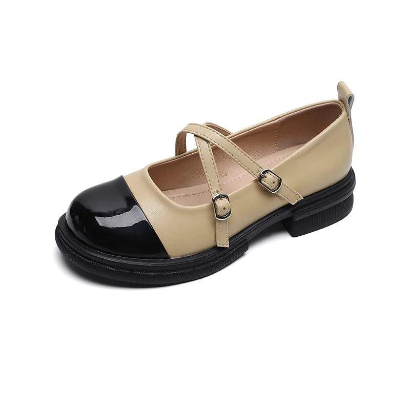 Drune | Zweifarbige Mary-Jane-Flats mit Doppelriemen