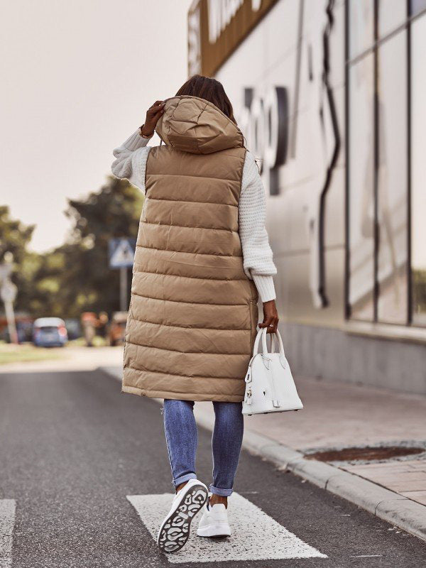 Drune | Gefütterte Puffer-Weste mit Kapuze für Damen