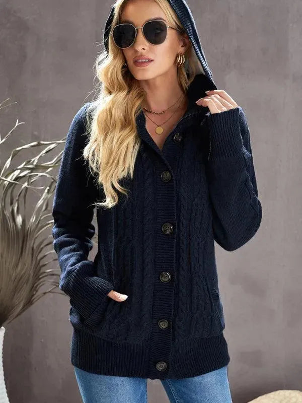 Drune | Lässiger KapuzenStrickjacke Pullover