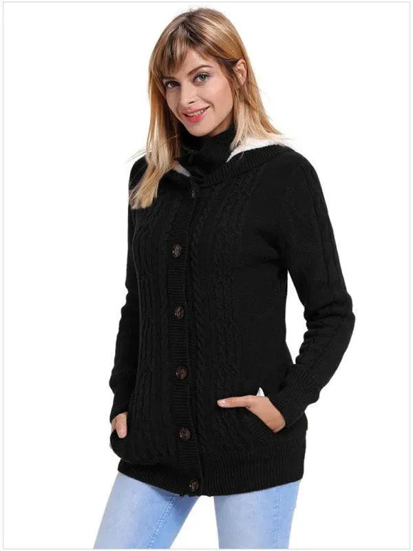 Drune | Lässiger KapuzenStrickjacke Pullover