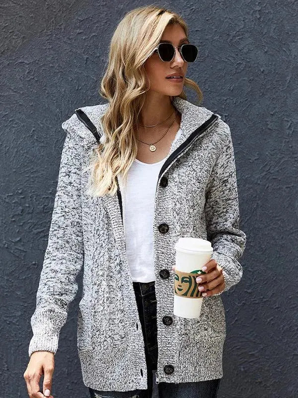 Drune | Lässiger KapuzenStrickjacke Pullover