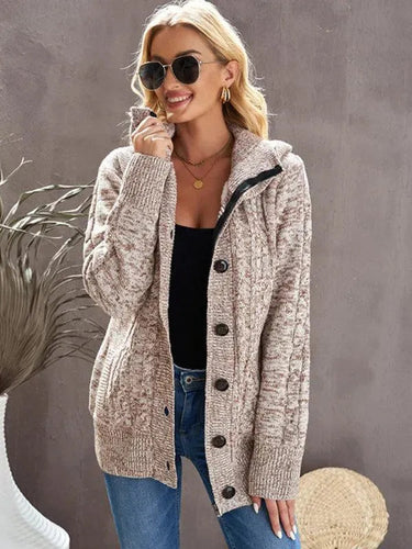 Drune | Lässiger KapuzenStrickjacke Pullover