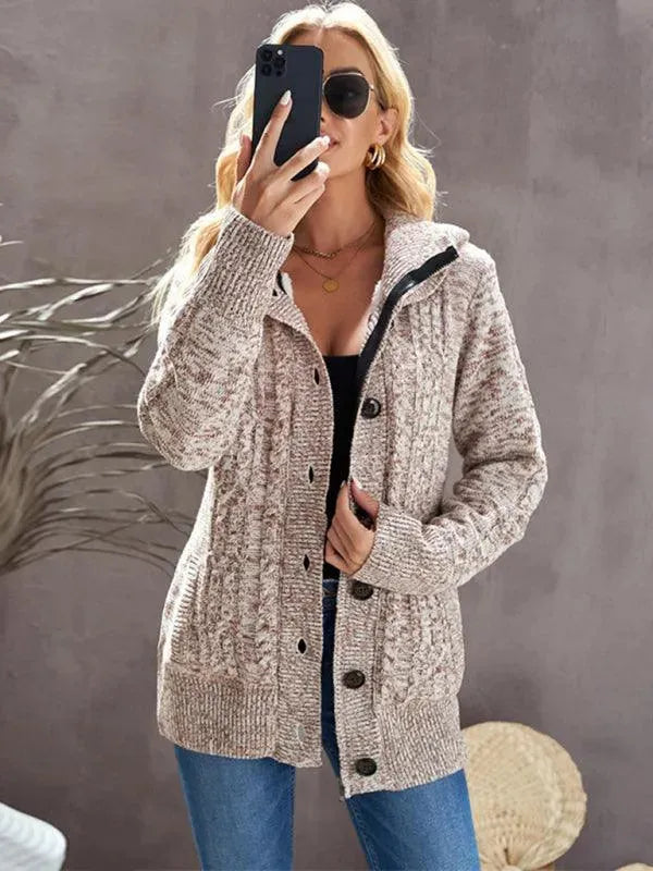 Drune | Lässiger KapuzenStrickjacke Pullover