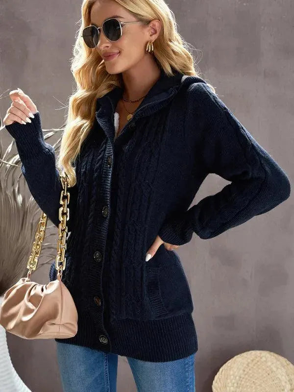 Drune | Lässiger KapuzenStrickjacke Pullover