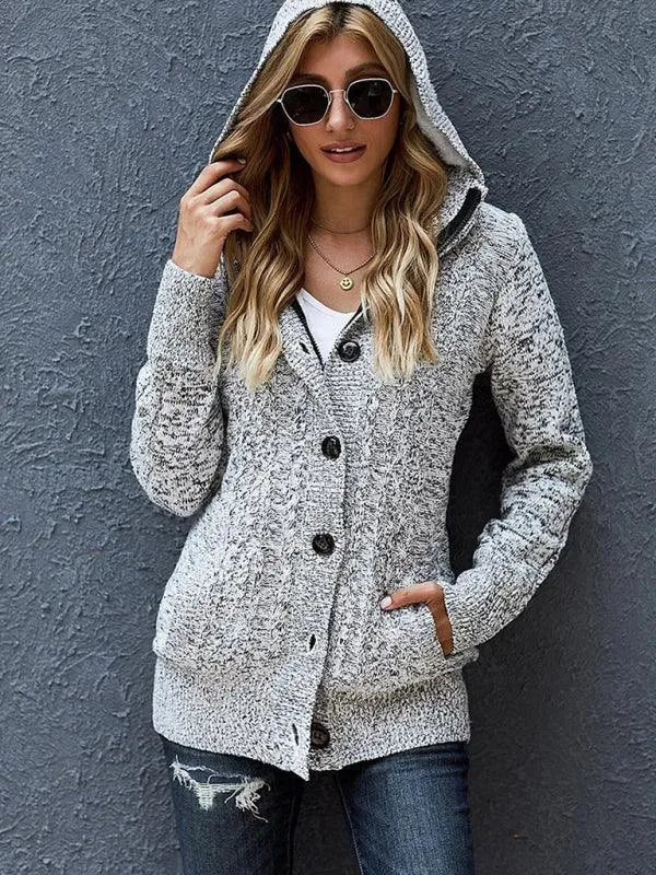 Drune | Lässiger KapuzenStrickjacke Pullover
