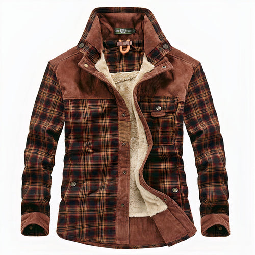 Drune | Herbst Warmflanelljacke Für Männer Mit Karomuster