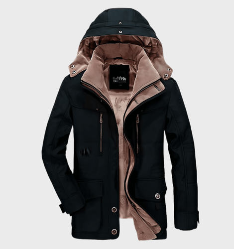 Drune | Warme Herren-Winterjacke mit Kapuze