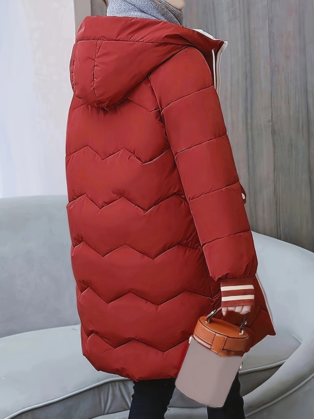 Drune | Warme Steppjacke mit Kapuze und Reißverschluss
