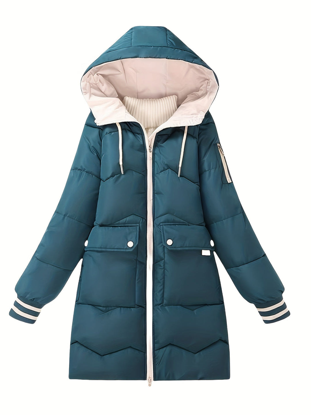 Drune | Warme Steppjacke mit Kapuze und Reißverschluss