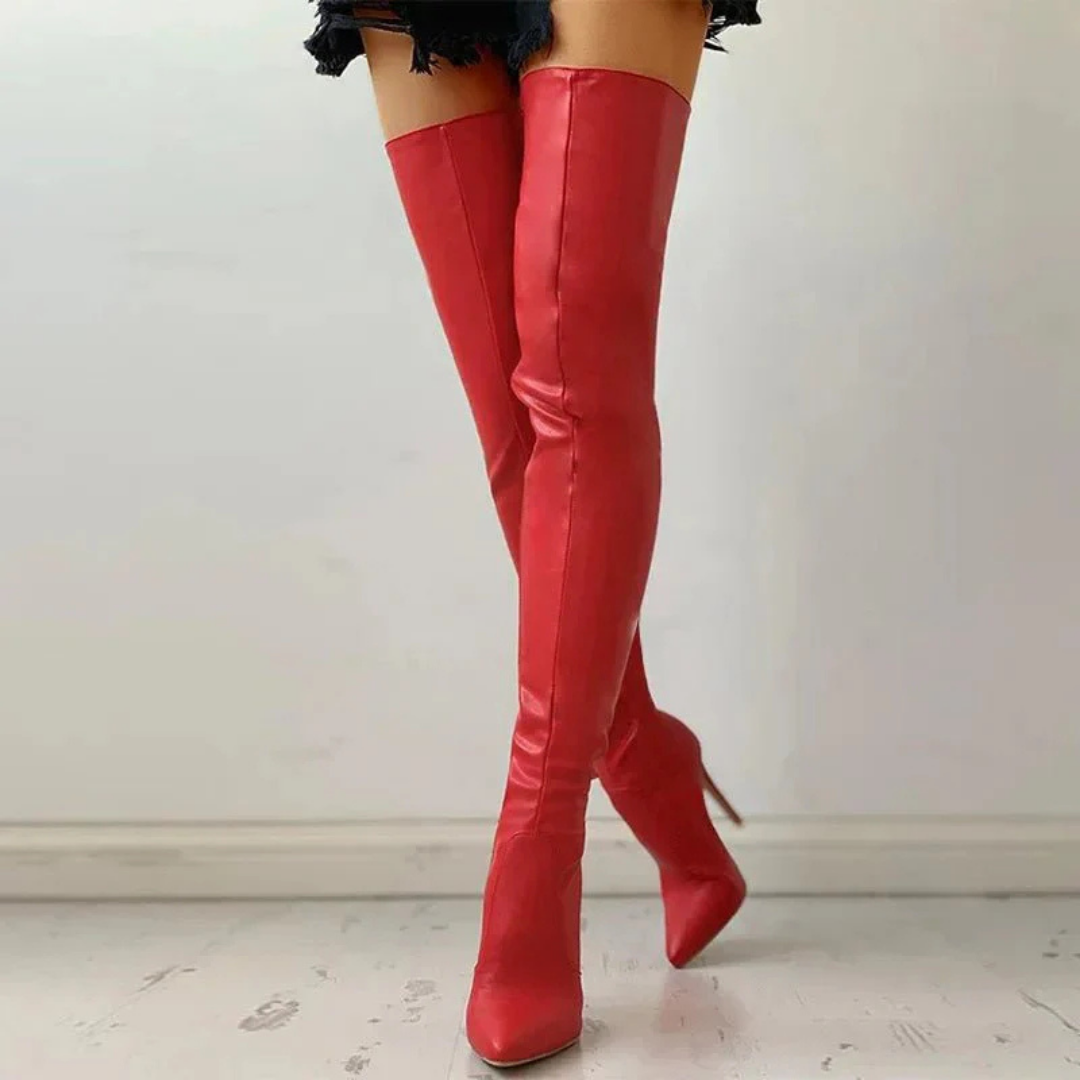 Warme Bequeme Überknie Modische Glänzende Klassische Stiefel Drune