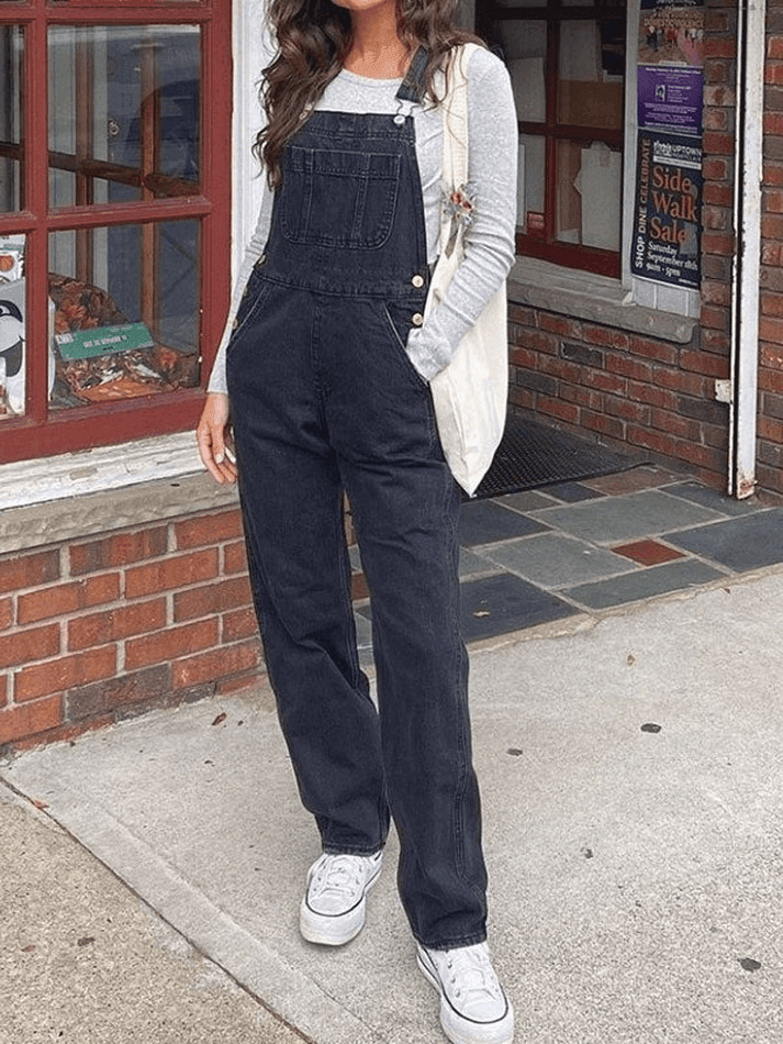 Drune | Gewaschenes Straight Leg Denim Overall