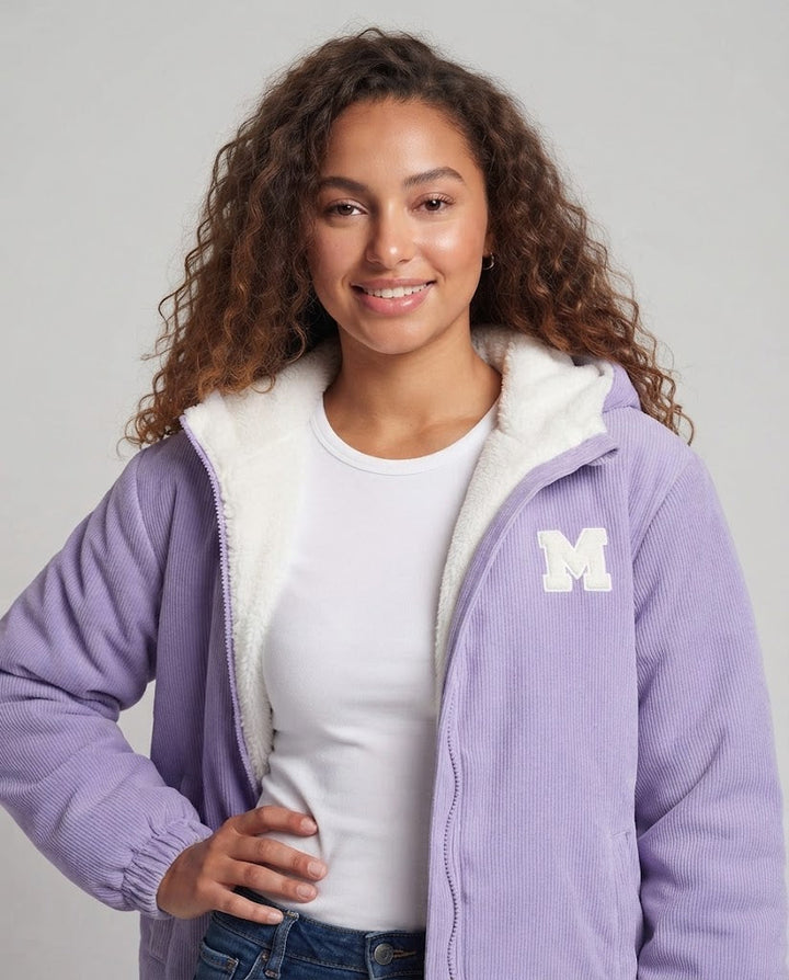 Damen Fleecejacke mit Kapuze Drune