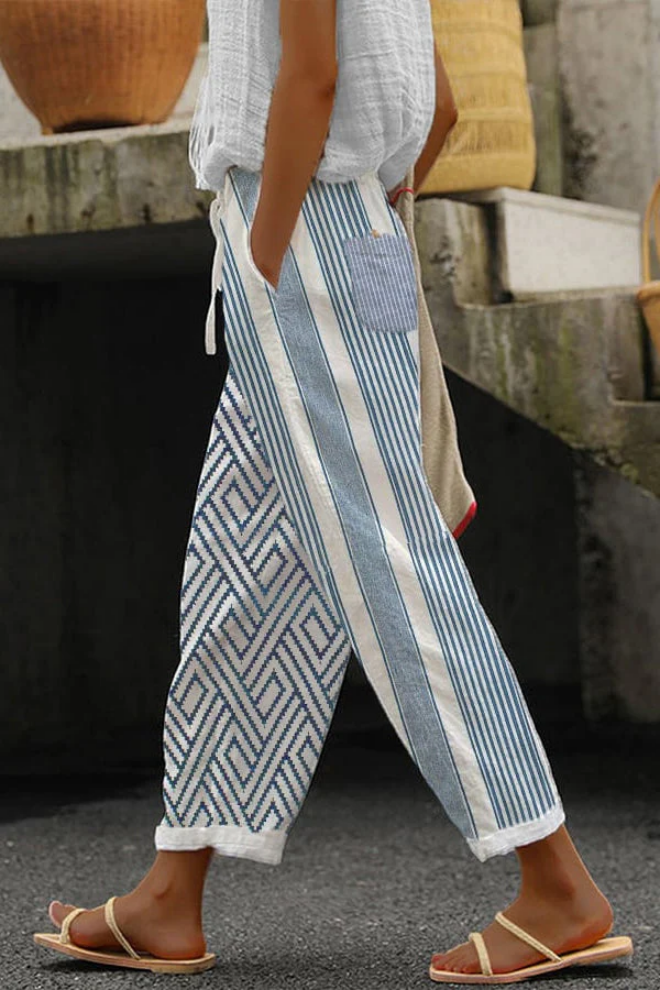 Drune | Casual Unique Printed Button Pocket Pants