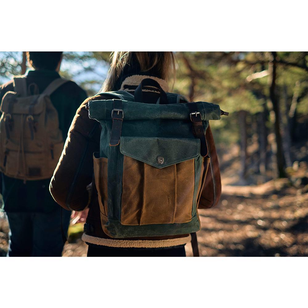 Drune | Canvas Rolltop Rucksack - LundaStyle - Nachhaltig und stilvoll für Abenteurer