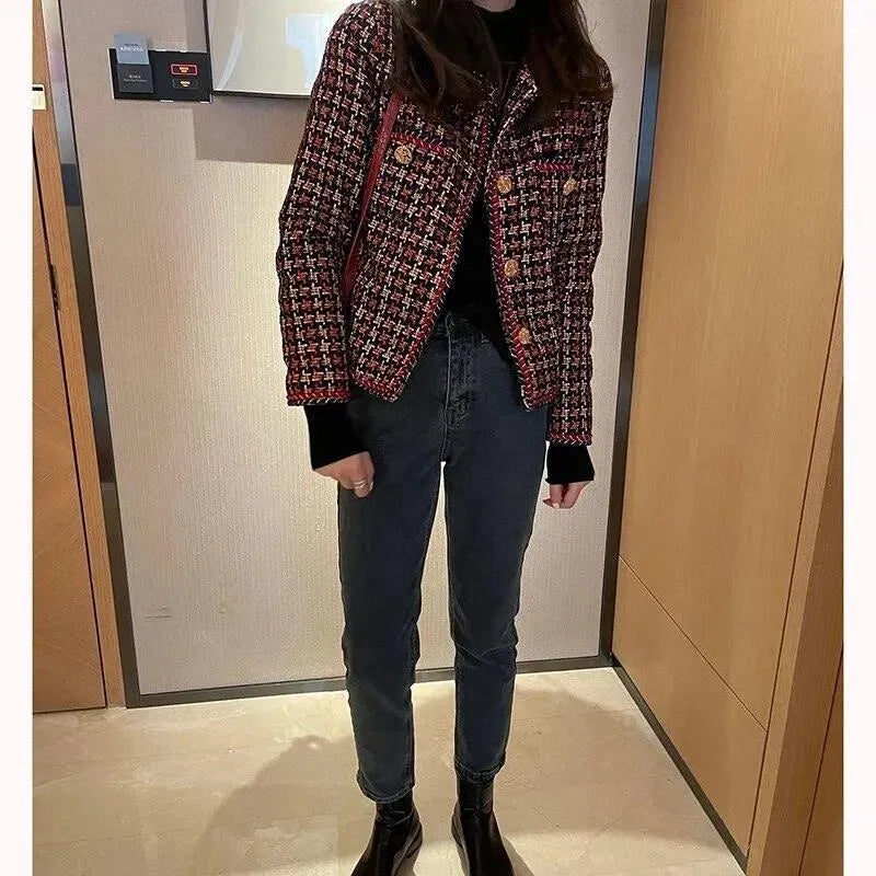 Drune | Weben Plaid Tweed Jacket Damen