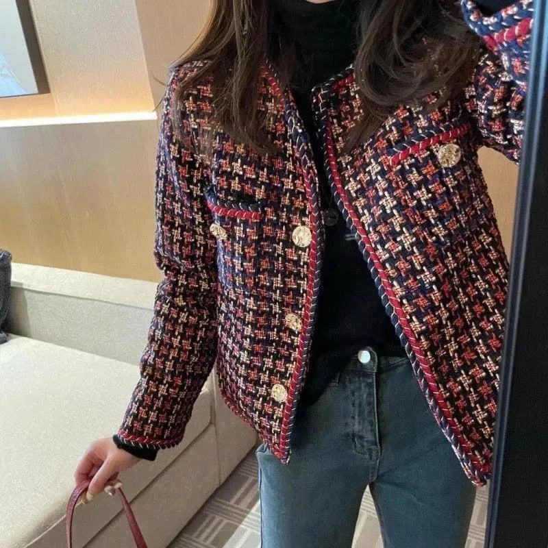 Drune | Weben Plaid Tweed Jacket Damen