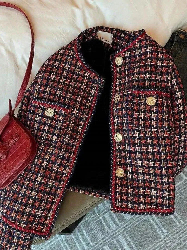 Drune | Weben Plaid Tweed Jacket Damen