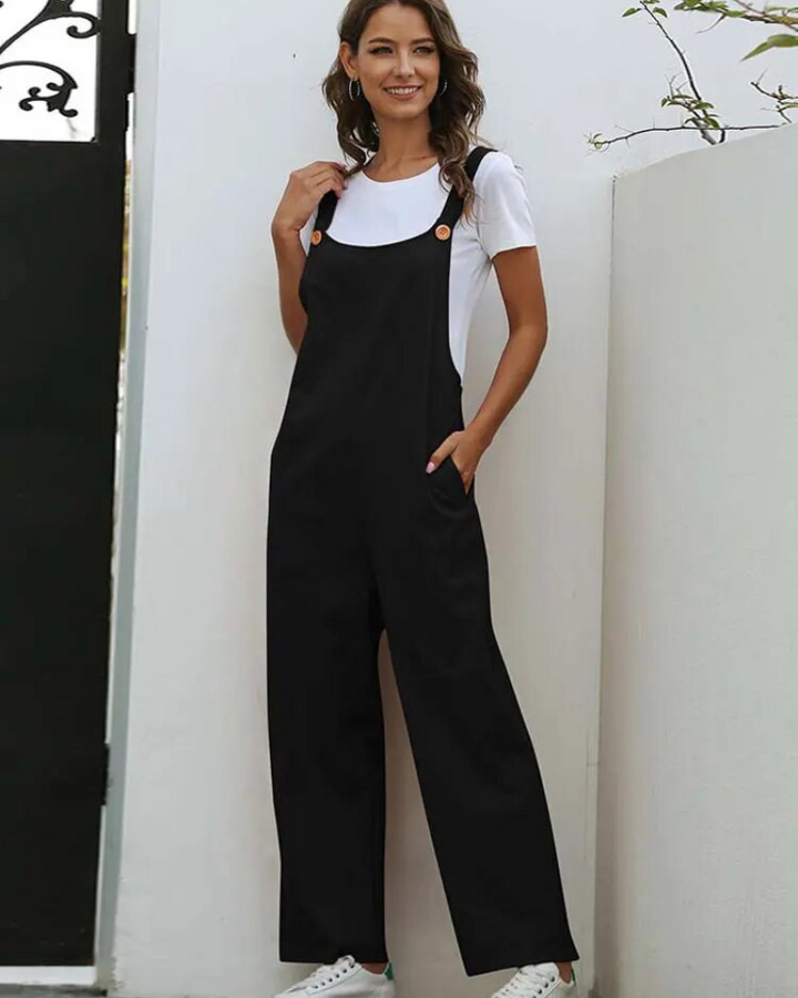 Drune | Weiß Latzhose Damen Lässig