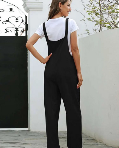 Drune | Weiß Latzhose Damen Lässig