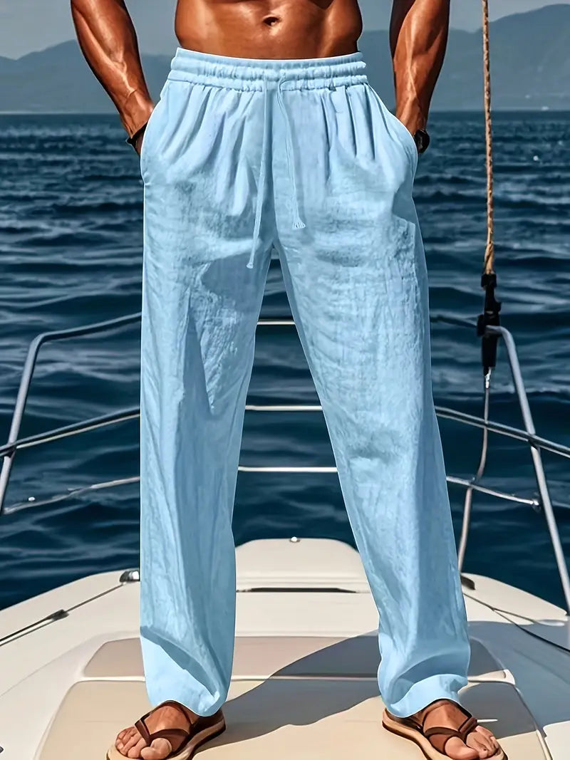 Drune | Geschnittene Herren Leinenhose Luftige Sommerhose Mit Klassischem Stil