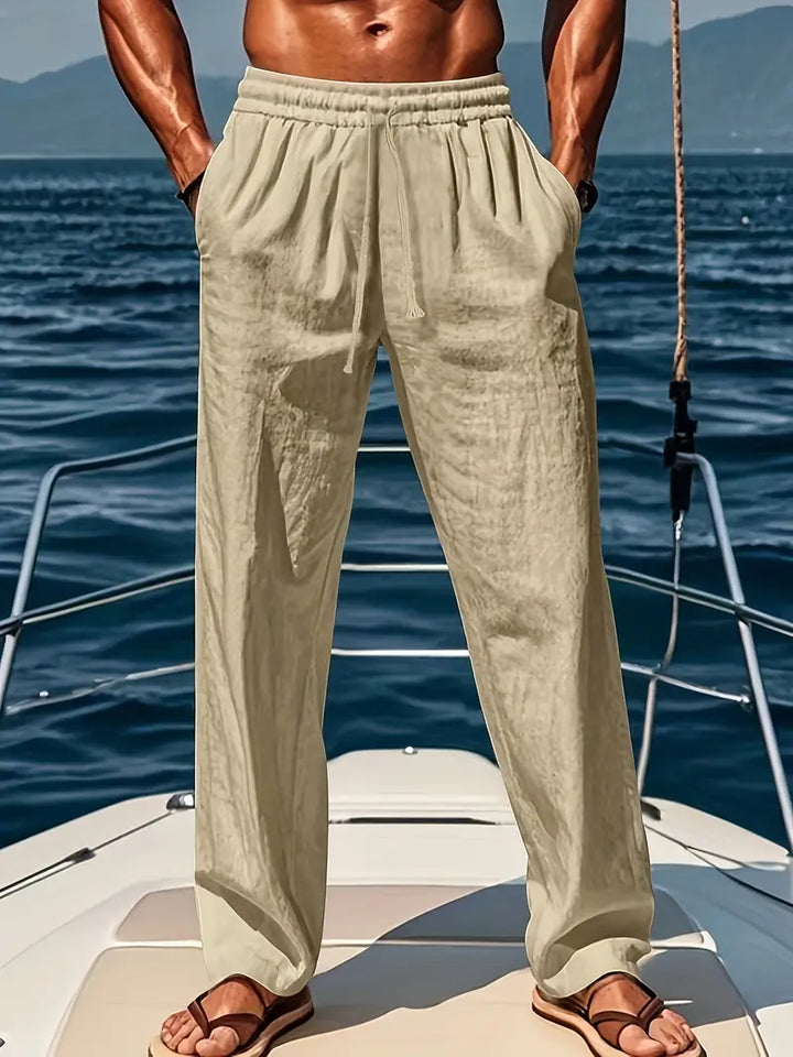 Drune | Geschnittene Herren Leinenhose Luftige Sommerhose mit Klassischem Stil