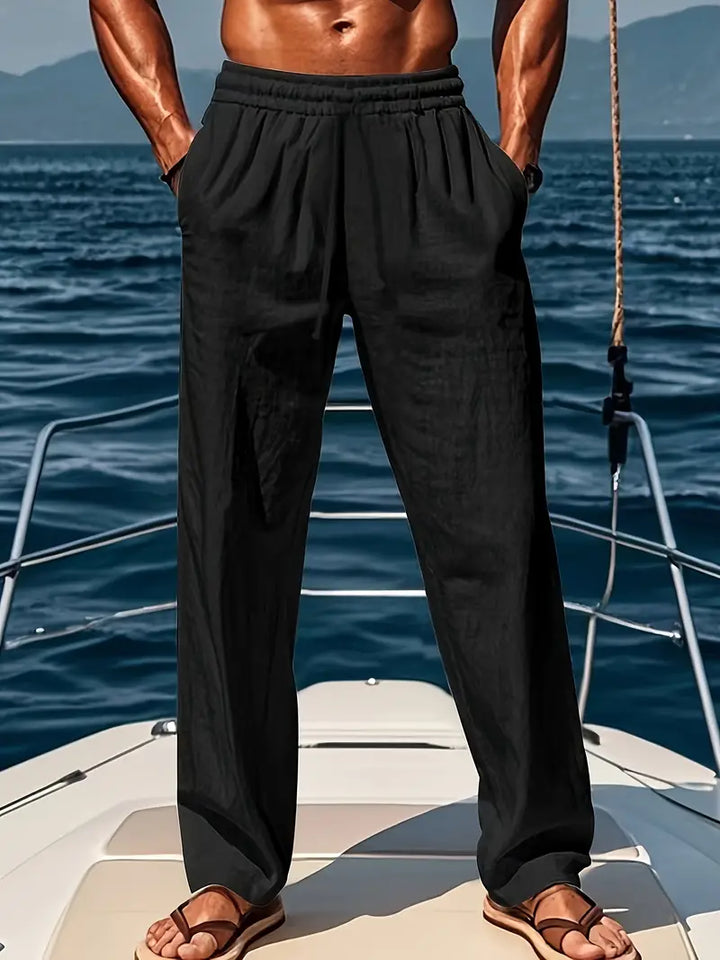 Drune | Geschnittene Herren Leinenhose Luftige Sommerhose Mit Klassischem Stil